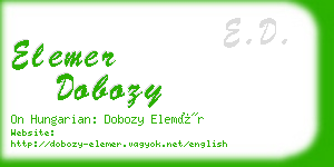 elemer dobozy business card